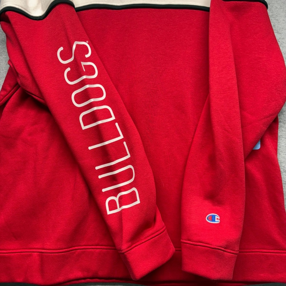 Champion Georgia Bulldogs Sweatshirt Mens Large Red White Colorblock NCAA UGA - Picture 4 of 8